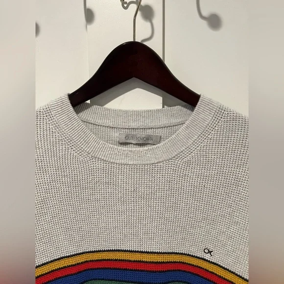 OUTERKNOWN  Nostalgic Sweater | Retro Rainbow- Men’s Large NWOT - Picture 4 of 5